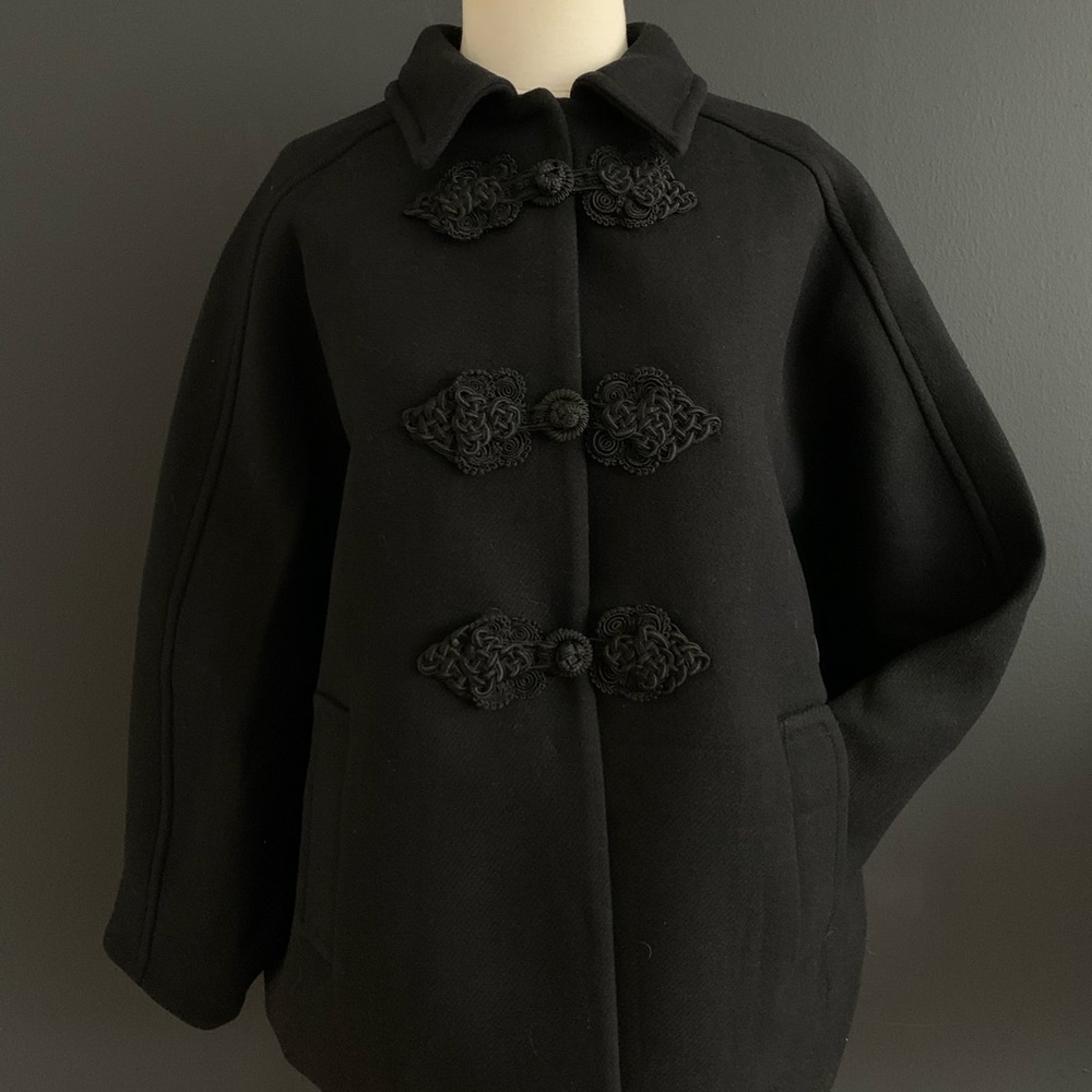 Zara Wool Blend Ornate Toggle Coat